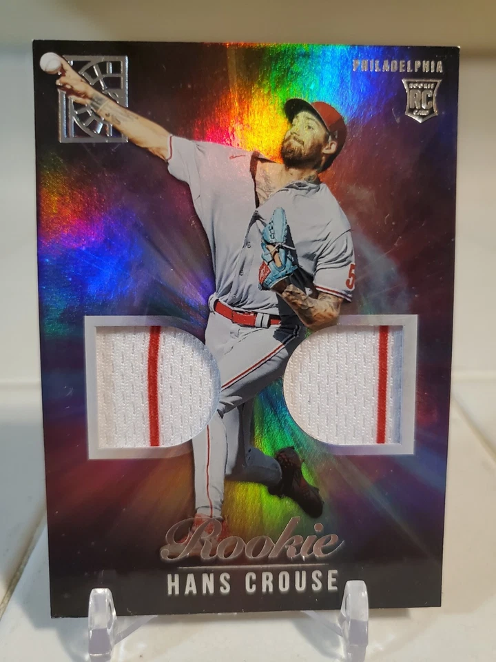 Tarjeta parche camiseta 2022 Panini Capstone Hans Crouse usada en juegos novato reliquia ángeles Foto 1 de 2