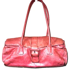 Hobo International Leather Double Handle Magnetic Buckle Satchel Salmon Pink - Picture 1 of 10