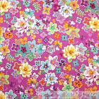 BonEful Fabric FQ Cotton Quilt Purple Pink Bright Color Flower Girl Calico Dot S