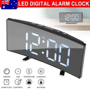 Bedside Digital Clock LED Display Desk Table Time Temperature Alarm Modern Decor - Picture 1 of 12