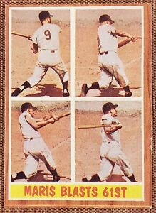 1962 Topps #313 Roger Maris New York Yankees Authentic Original Baseball Card