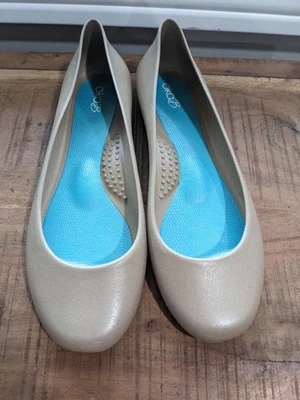 Oka B Taylor Flats Women Size 9 Jelly Matte Beige Ballet Slip On Rubber - Image 1 of 4