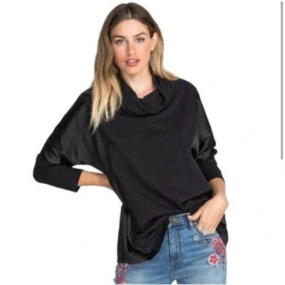 Top túnica Pete & Greta by Johnny Was algodón manga larga capucha cuello Foto 1 de 4