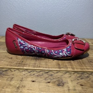 Coach Remmi Pink/blue Buckle Ballet Flats Poppy Leopard Print Women’s Size 7 - Picture 1 of 10
