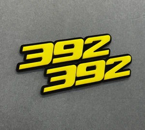 392 Car Emblems 2x Yellow Black 392 Side Car Fender Badges 3D for 392 MULTICOLOR - Picture 1 of 9