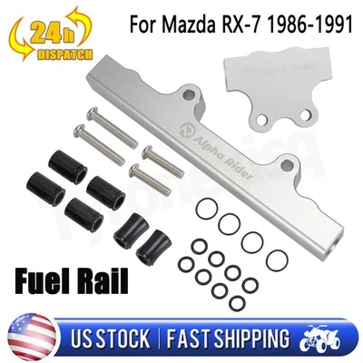 For Mazda Rotary RX-7 TII 1986-1991 13B Series 4 , 5 RX7 EFI Fuel Rails Silver — 第 1/4 张图片