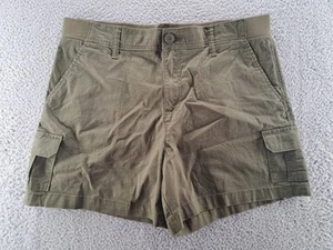 Lee Chino Cargo Shorts Womens 14 Medium Army Green Mid Rise Stretch Waist 5" Ins - Picture 1 of 10