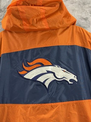 VTG Pro Player Denver Broncos Nylon Windbreaker Rain Jacket Medium NFL Hooded - Image 1 of 4