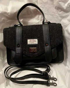 Ladies Harris Tweed Islander Black Mix Satchel / Shoulder Bag (LARGE) - Picture 1 of 16