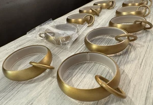 Set/10 Pottery Barn BRASS Quiet-Glide Curtain Round Double Rings LARGE 1.25" NEW - Picture 1 of 3