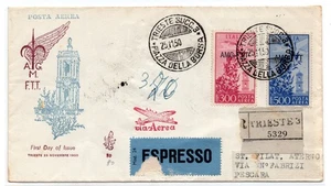 Trieste A - Posta Aerea Lire 300 e 500 su FDC Venezia - Picture 1 of 1