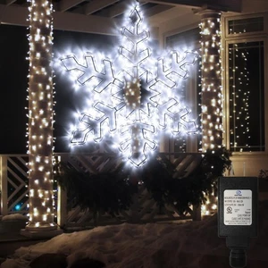 DBFAIRY 27" Christmas Big Snowflake Lights Mains Powered Window Hanging Light... - Picture 1 of 8