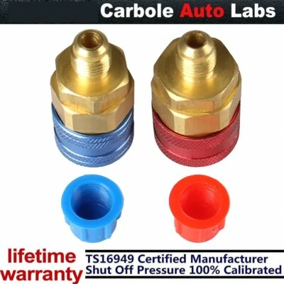 HVAC Automotive A/C Quick Couplers Bass Adapters Low/High Side AC Manifold Set - Image 1 of 4