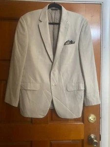 J. P. Tilford Samuelsohn Mens Tan Italian Bamboo Fabric Sport Coat SZ 40S/Canada - Picture 1 of 4