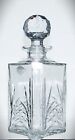 Heavy Vintage EDINBURGH Lead Crystal Cut Glass Square Whisky Decanter - 1.6kg