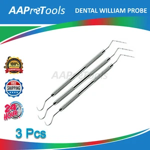 3X NEW PERIO PROBE WILLIAM PROBES COLOR CODED DENTAL PERIODONTAL INSTRUMENTS - Picture 1 of 3