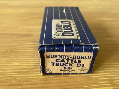 Vintage Hornby Dublo Gauge 00 Blue Empty Box - Cattle Truck D1 (B.R.) - Image 1 of 4