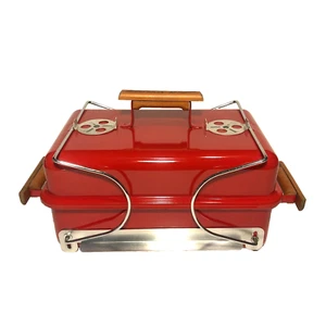 Vintage Weber Go Anywhere Red Snap-On Charcoal Grill Rare Nice BBQ Grill - Picture 1 of 17