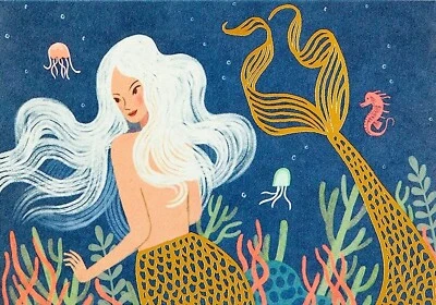 Papyrus Mermaid Blank Notecard Greeting Card