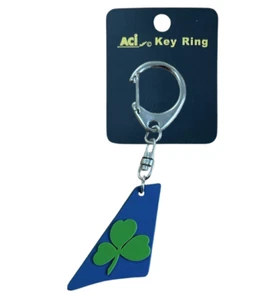 140031 AER LINGUS IRELAND INTERNATIONAL AIRLINE AVIATION TAIL FIN PVC KEY RING - Picture 1 of 2