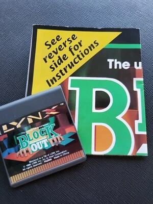 BLOCKOUT Atari Lynx NEW MANUAL AND CARTRIDGE NO BOX - Image 1 of 3