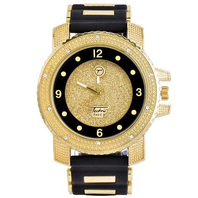 Men's Fashion Silicone Band Techno Pave Heavy Watches WR 7758  - Image 1 of 4
