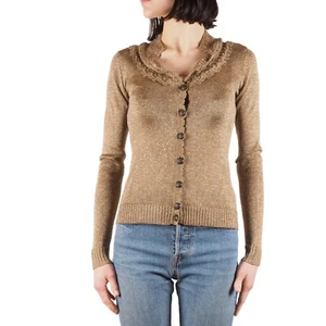 Dolce & Gabbana Vintage Women's Golden Beige Knit Sweater Cardigan size XS - Imagen 1 de 11