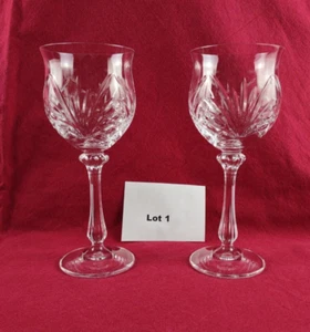 VTG Mikasa Crystal Cathedral Pattern Set of 2 Wine Glasses 7 x 2.75 Inch LOT #1 - Picture 1 of 5