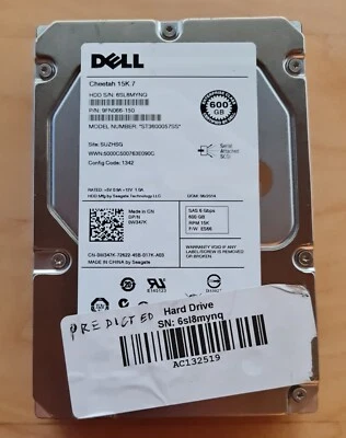 600GB SAS 6G 15k 16MB 3.5" Seagate ST3600057SS HDD working fine, but... READ - Image 1 of 4