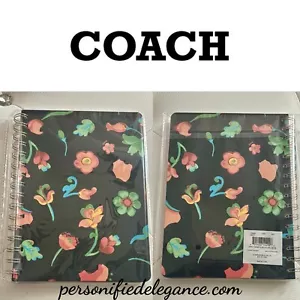 NUEVO Cuaderno diario Coach Dreamy Land azul marino estampado floral en espiral $48 - Imagen 1 de 17