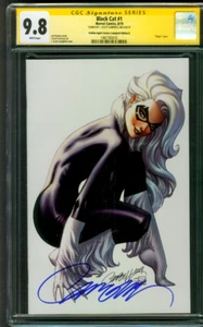 Black Cat 1 CGC SS 9.8 Campbell Golden Apple Ed B Virgin Variant Cover 8/19 - Bild 1 von 5