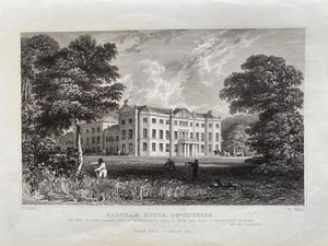 1830 antiker Druck; Kitley House, Yealmpton, Plymouth, Devon nach Thomas Allom - Bild 1 von 2