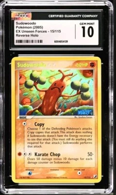 Sudowoodo 15/115 EX Unseen Forces Reverse Holo CGC 10 Gem Mint LOW POP - Image 1 of 2