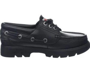 Scarpe da barca mocassino stringate Kickers Lennon in pelle nere taglia uk 3 eu 36 - Foto 1 di 6