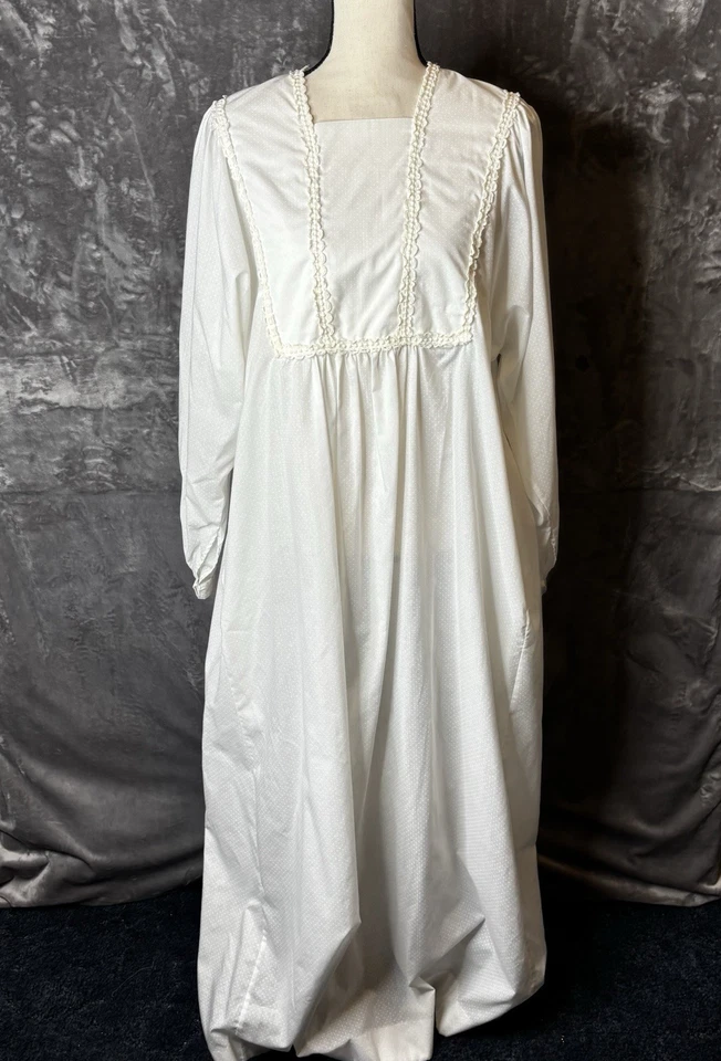 Винтажный Le Voy's платье большой белый макси Prarie скромный высокая талия карманы - Изображение 1 из 4
