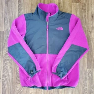 The North Face Jacket Girls XL Pink Grey Full Zip Fleece Hiking - Picture 1 of 6