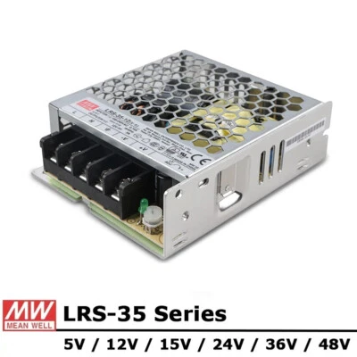 Mean Well LRS-35 Series Switching Power Supply 35W AC/DC 5V 12V 15V 24V 36V 48V - Image 1 of 4