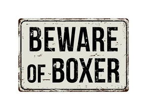 175VS Beware Of Boxer 8 "x 12" Vintage Aluminum Retro Metal Sign - Picture 1 of 2