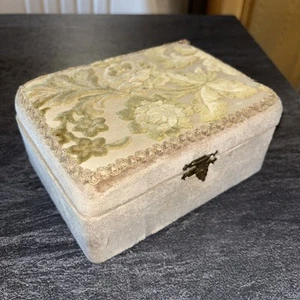 Antique Victorian Velvet Covered Handmade Jewelry/Trinket Box 6.5” X 5” Nice! BB - Picture 1 of 24