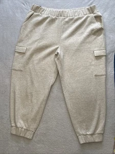 Pantaloni da jogging hip hop Express da uomo 2XL panna cargo nuovi con etichette $78 prezzo consigliato - Foto 1 di 15