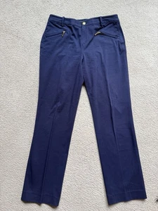 Vintage Lauren Ralph Lauren Pleat Front Pants 6 Petite  Navy Blue Straight Leg - Picture 1 of 8