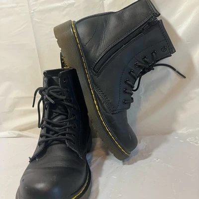 Botas Dr. Martens Junior 1460 Softy T de cuero negro con cordones cremallera lateral niños talla 2 Foto 1 de 4