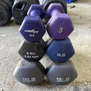 56lb Neoprene Dumbbell Set 5lb - 8lb - 15lb Pairs - Picture 1 of 4