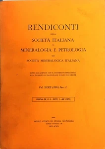 RENDICONTI DELLA SOCIETÀ ITALIANA DI MINERALOGIA E PETROLOGIA - VOL. XXXII 1976 - Imagen 1 de 1