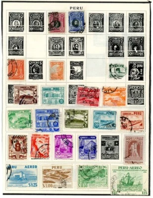 Peru Great Selection of 41 Used Stamps - CV=$14.35                 (5-C202) - Image 1 of 3