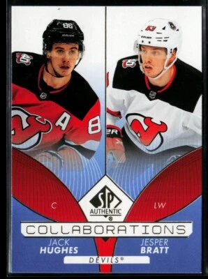 2022-23 SP Authentic Collaborations Blue #C-6 Jack Hughes / Jesper Bratt - Image 1 of 2