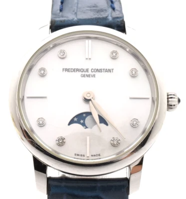 ▶️ [Near MINT] Frederique Constant FC-206MPWD1S6 Moon Phase Women's Quartz Watch - Image 1 of 4