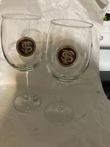 FLORIDA STATE UNIVERSITY SEMINOLES  "SF" GLASSES Set (2) Cover