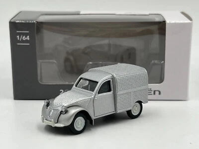 Furgone Citroën 2CV Grigio Metallo 1/64 3 Pollici Norev Nuovo Scatola di Cartone - Immagine 1 di 3