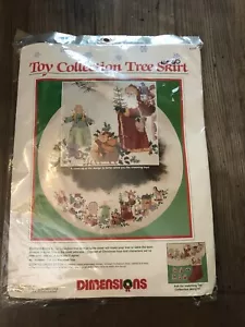 "TOY COLLECTION TREE SKIRT" Counted Cross Stitch Kit Barbara Mock Design 1989 - Picture 1 of 7